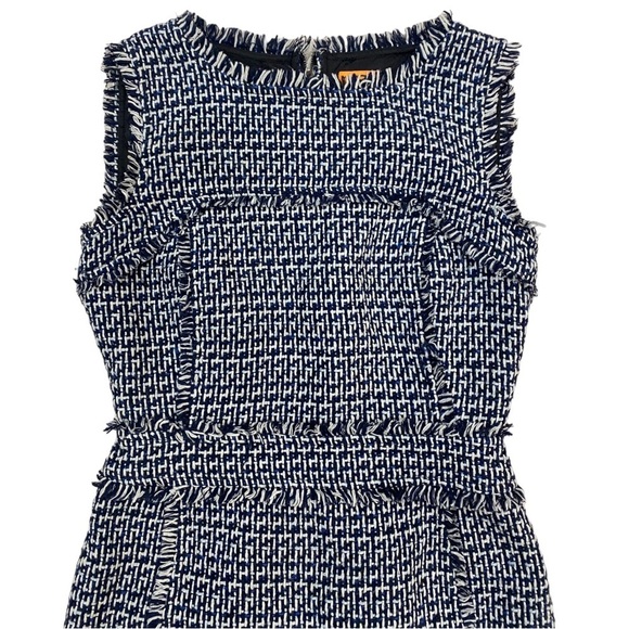 Tory Burch Petula Boucle Tweed Dress in Black Navy Multi Size 0 - Picture 4 of 10